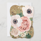 12x18 Wedding Einladung Geometric Rose Gold Glitze (Rückseite)