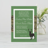 12x18 Wedding Einladung Grünes Hirsch und Camoufla (Stehend Vorderseite)