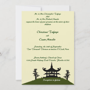 12x18 Wedding Einladung Japanisch Grüner Hügel Top