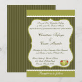 12x18 Wedding Einladung Martini Olive Green Stripe (Vorne/Hinten)