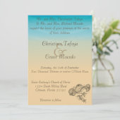 12x18 Wedding Einladung Ocean Beach Shore Seashell (Stehend Vorderseite)