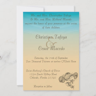 12x18 Wedding Einladung Ocean Beach Shore Seashell