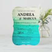 12x18 Wedding Einladung Ombre Blue Zuckerguss (Stehend Vorderseite)