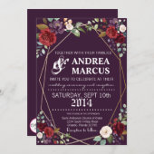 12x18 Wedding Einladung Plum Lila Rose Gold Geom (Vorne/Hinten)