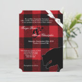 12x18 Wedding Einladung Red Buffalo Karierter Bär (Stehend Vorderseite)