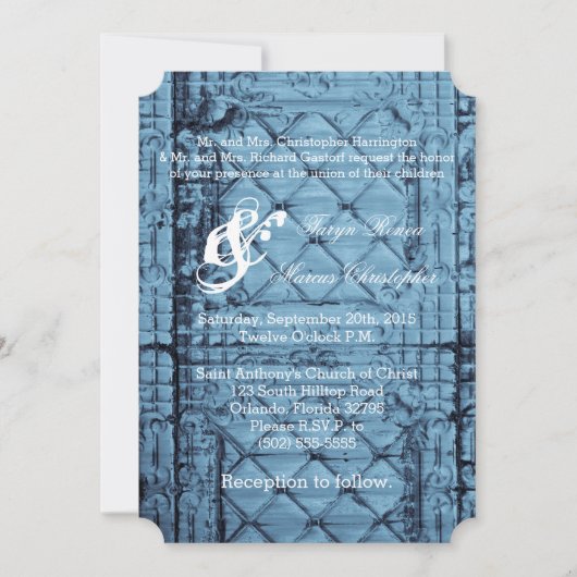 12x18 Wedding Einladung rustikale Zinndecke Co (Vorderseite)