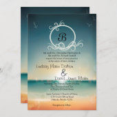 12x18 Wedding Einladung Sunset Beach (Vorne/Hinten)