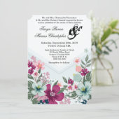 12x18 Wedding Einladung Tropische Blume auf Blue O (Stehend Vorderseite)