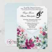 12x18 Wedding Einladung Tropische Blume auf Blue O (Vorne/Hinten)