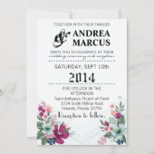 12x18 Wedding Einladung Tropische Blume auf Blue O (Vorderseite)