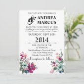 12x18 Wedding Einladung Tropische Blume auf Weiß (Stehend Vorderseite)