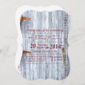 12x18 Wedding Einladung Weißwaschholz Holzstall Tü (Vorne/Hinten)