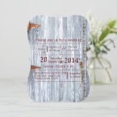 12x18 Wedding Einladung Weißwaschholz Holzstall Tü (Stehend Vorderseite)