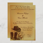 12x18 Wedding Einladung Western Cowgirl Hat/Boots (Vorne/Hinten)