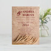 12x18 Wedding Einladung Wheat on Burlap Sack Count (Stehend Vorderseite)