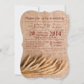 12x18 Wedding Einladung Wheat on Burlap Sack Count (Vorderseite)