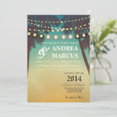 12x18 Wedding Invitation Beach Sunset Palm Tree St Einladung (Stehend Vorderseite)