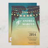 12x18 Wedding Invitation Beach Sunset Palm Tree St Einladung (Vorne/Hinten)