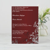 12x18 Wedding Invitation Dark Maroon Gray Wirbel Einladung (Stehend Vorderseite)
