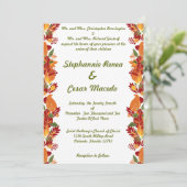 12x18 Wedding Invitation Fall Folien Blätter Herbs Einladung (Stehend Vorderseite)