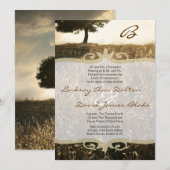 12x18 Wedding Invitation Tree & Sunset Hill Einladung (Vorne/Hinten)