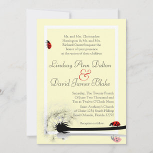 12x18 Wedding Invitation Yellow and Lady Bugs Einladung