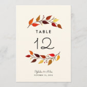 12x18 Wedding Tischnummer für Herbstzweige (Rückseite)