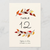 12x18 Wedding Tischnummer für Herbstzweige (Vorderseite)