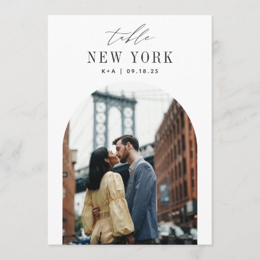 12x18 Wedding Travel Destination Foto Tischnummer (Vorderseite)