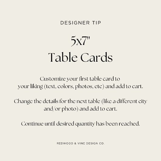 12x18 Wedding Travel Destination Foto Tischnummer