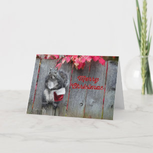 12x18 Weihnachtskarte mit Eichhörnchen Dankeskarte