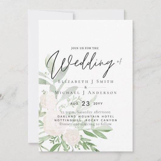 12x18 White Bouquet Script Overlay Budget Hochzeit (Vorderseite)