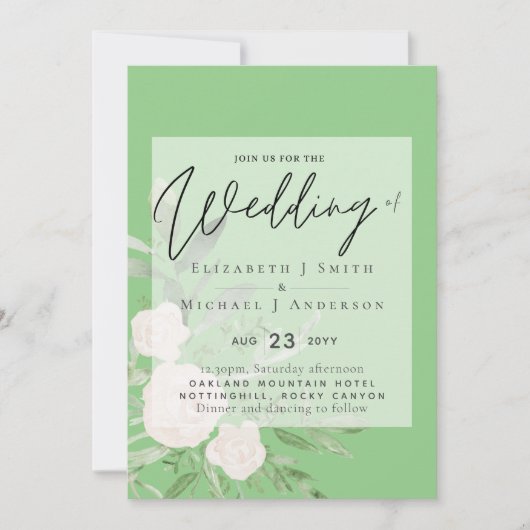 12x18 White Bouquet Script Overlay Budget Hochzeit (Vorderseite)