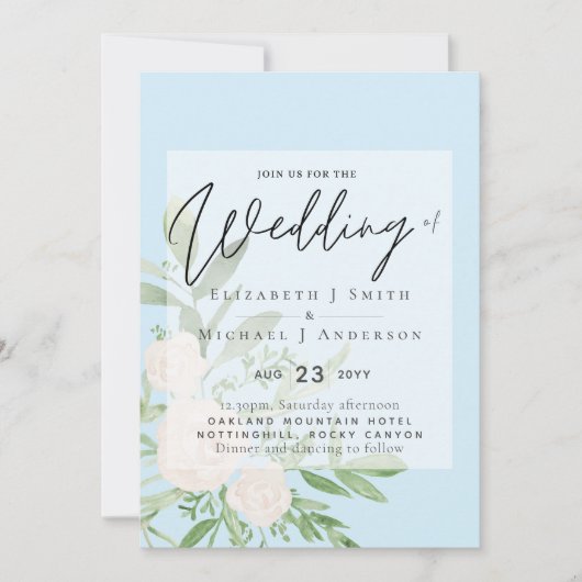 12x18 White Bouquet Script Overlay Budget Hochzeit (Vorderseite)