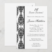 12x18 White Damask Geburtstagsparty Einladung (Vorne/Hinten)