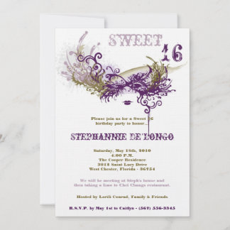 12x18 White Masquerade Sweet 16 Geburtstag Einladu Einladung