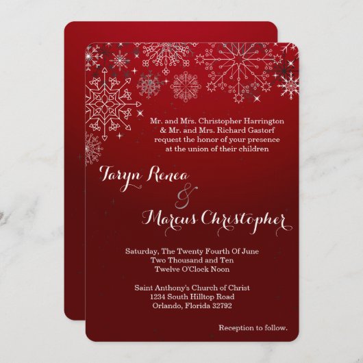 12x18 Winter Schneeflocken Schneeflocken Einladung (Vorne/Hinten)