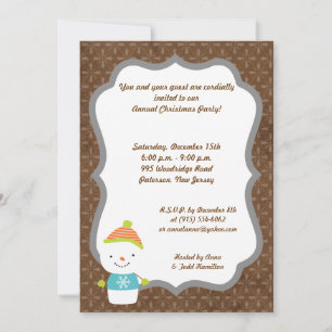 12x18 Winter Snowman Winterschnee Einladung