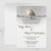 12x18 Winter Sonnenuntergang Schnee Hochzeit Einla Einladung (Vorne/Hinten)