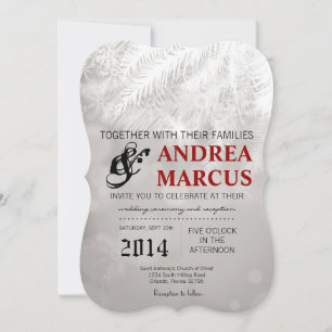 12x18 Winter White Pine Tree Braut Einladung Hochz