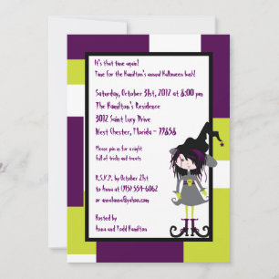 12x18 Witchy Ways Lila Halloween-Party Einladung