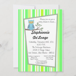 12x18 Woodland Forrest Owl Babydusche Einladung