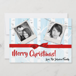 12x18 XMAS Christmas Birch Tree Winter FOTO Card Feiertagskarte