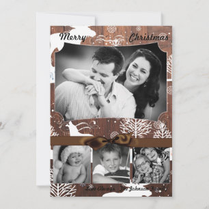 12x18 XMAS Christmas Deer Wood Buck Dock FOTO Card Feiertagskarte
