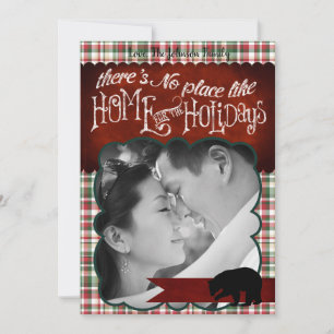 12x18 XMAS Karierter Bär Fabri FOTO-Karte Feiertagskarte