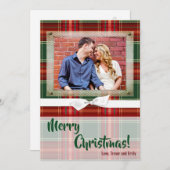 12x18 XMAS Weihnachten Karierte rote Stoffkarte (Vorne/Hinten)