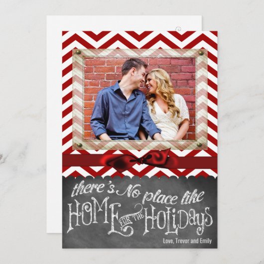 12x18 XMAS Weihnachten Zickzack Chalkboa-Fotokarte (Vorne/Hinten)