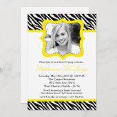 12x18 Yello Zebra FOTO Sweet 16 Birthday Einladung (Vorne/Hinten)