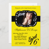 12x18 Yellow Band FOTO Sweet 16 Birthday Einladung (Vorne/Hinten)