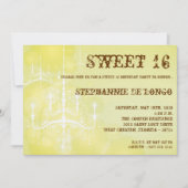 12x18 Yellow Chandelier Sweet 16 Birthday Einladun Einladung (Vorderseite)